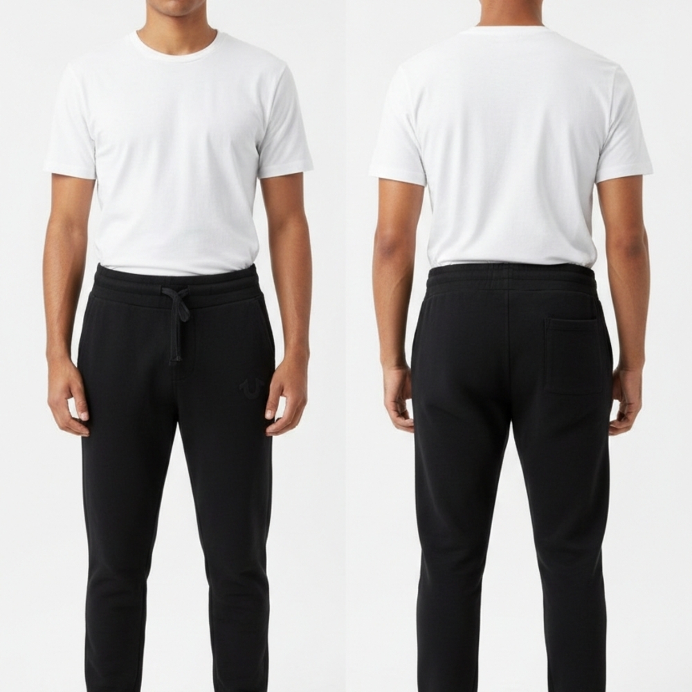 True Religion Black Sweatpants for Men